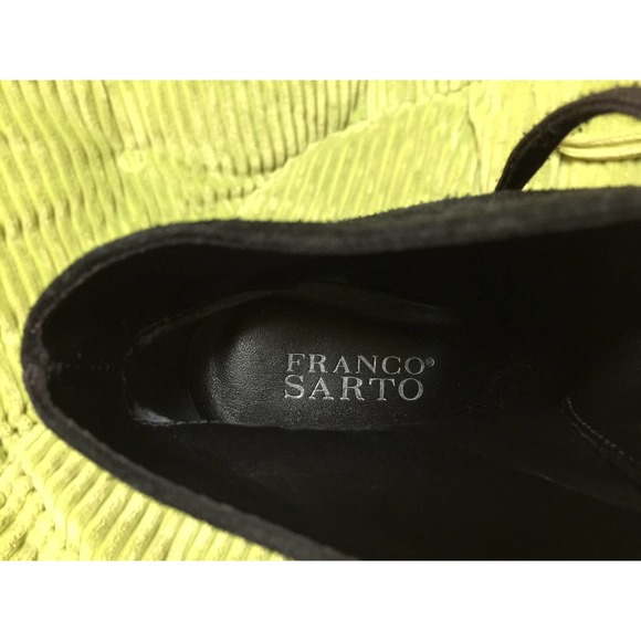 Franco Sarto Black Suede Ankle Boot Wedges Made In Brazil - Women Size 6 - Picture 6 of 9